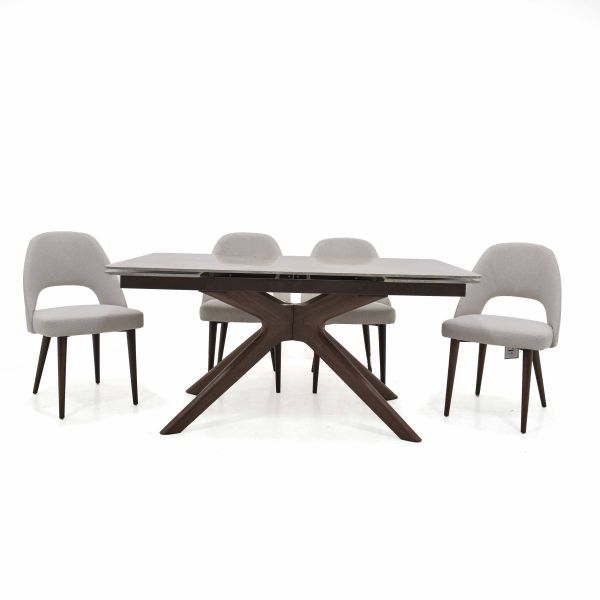 Aloro Ceramic Extendable Dining Table With Moritz Dining Chairs