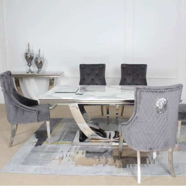 Chelsea 1.5M Marble Top Dining Table Set