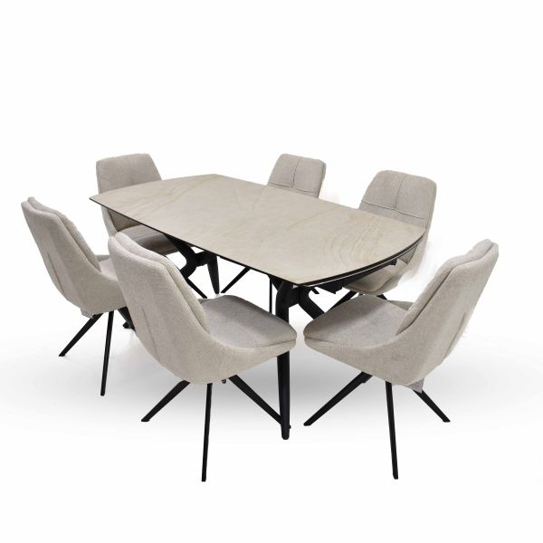 Ectasy Ceramic Extendable Dining Table Set