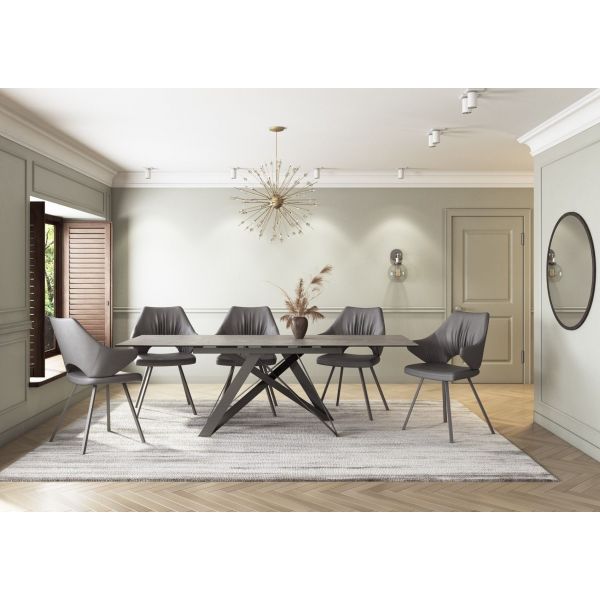 Aquila Ceramic Extendable Dining Table
Aquila ext grey slate ceramic dining table with Zola dining chairs
