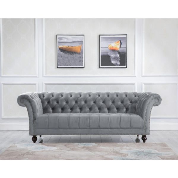 Montana Plush Velvet Grey 3 Seater Chesterfield  Sofa
Chesterfield sofa 
3 Seater Sofa 
Grey fabric upholstered 3 seater sofa 
Quick delivery sofa