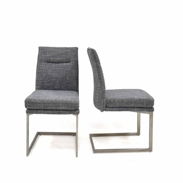 2x Bianca Grey Fabric Dining Chair