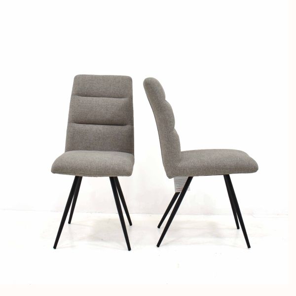 2x Pauli Fabric Dining Chairs - Stone