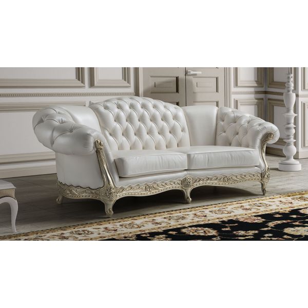 Newtrend Concepts  Classic Italian Style Botticelli Premium Quality Leather Sofa