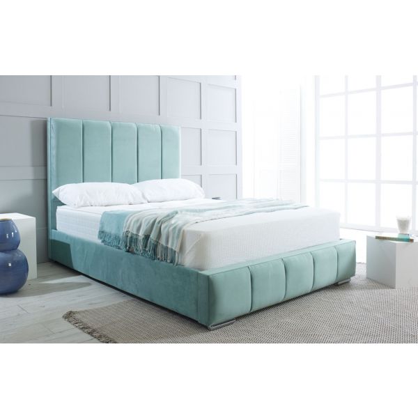 Quito Wingback Fabric Upholstered Bed Frame