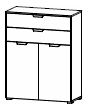 chest of drawers (2door, 2 drawers)